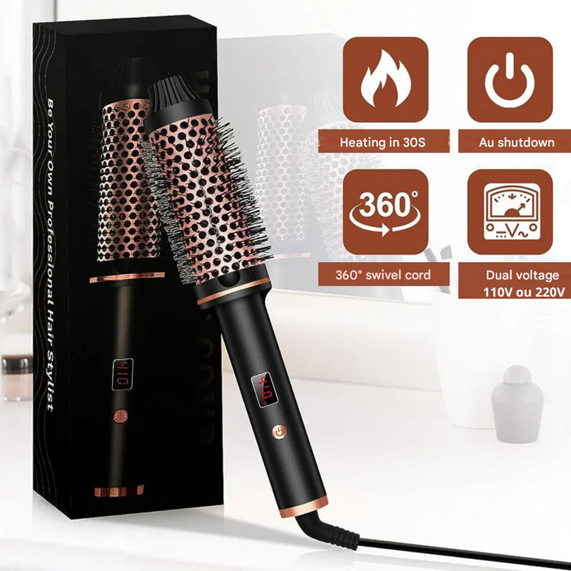 GlowLiss Pro - Silent & No-Help Thermal Brush [Salon-quality results!]