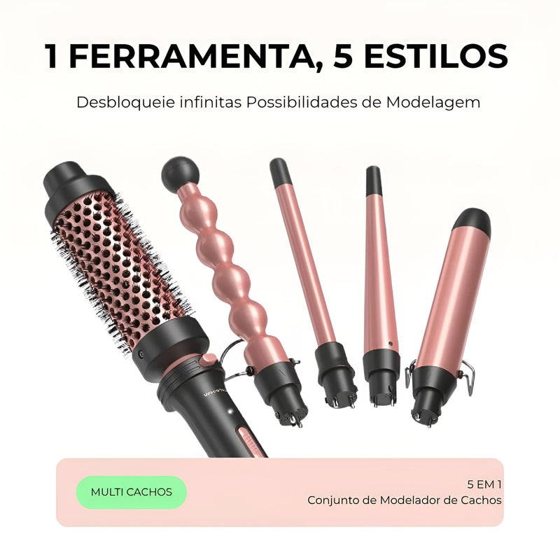 Wavytalk Pro 5 em 1 – O Segredo dos Cachos Profissionais em Casa + Brinde Exclusivo! - SOULFITT